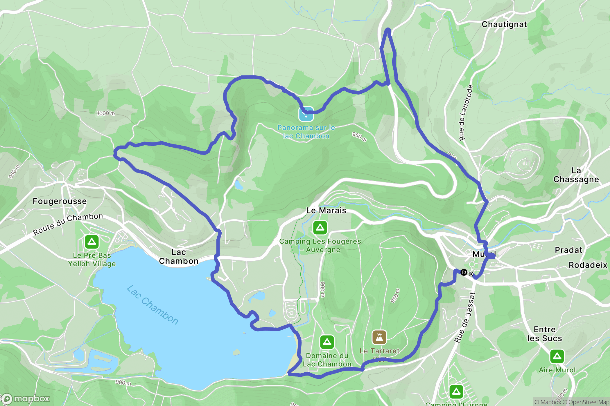 Murol : carte du parcours de randonnée - France