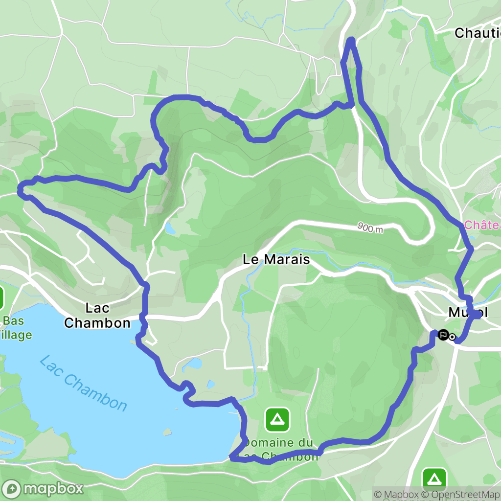 Murol : carte du parcours de randonnée - France