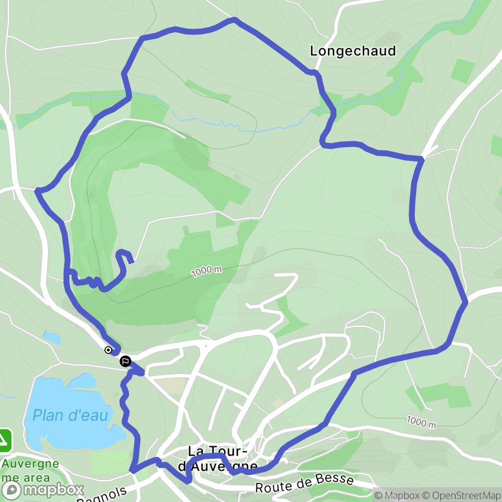 La Tour-d'Auvergne : carte du parcours de randonnée - France