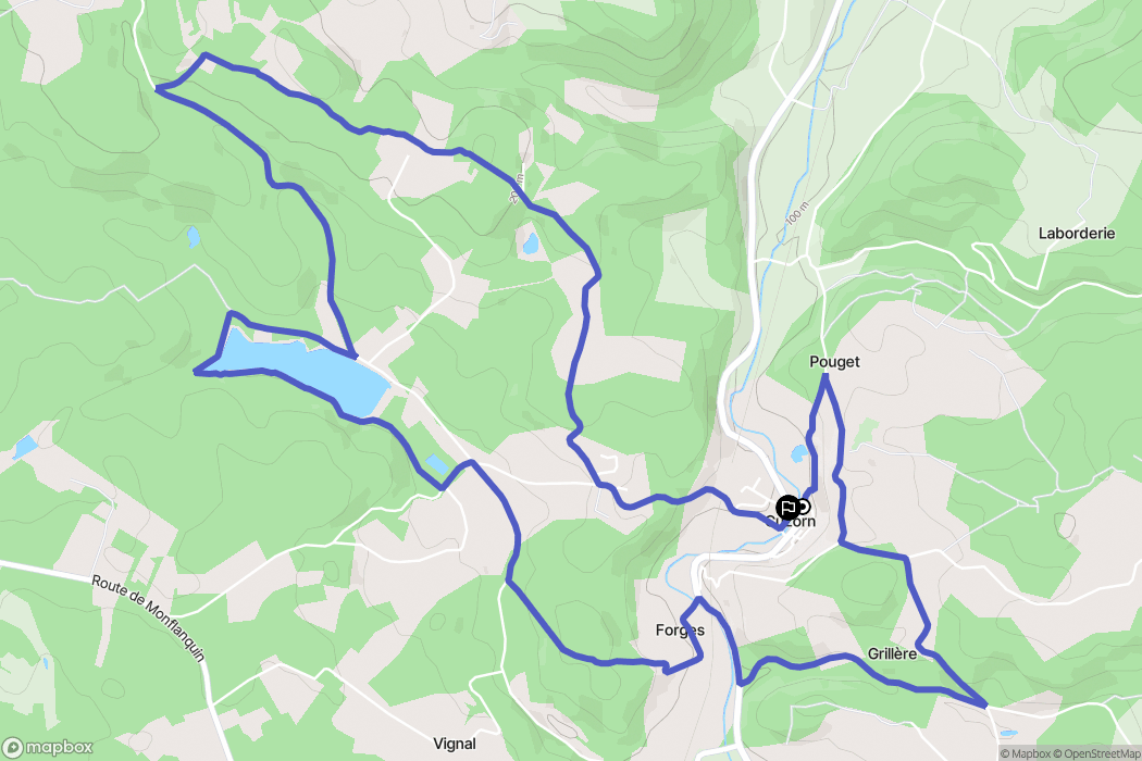 Cuzorn : carte du parcours de randonnée - France
