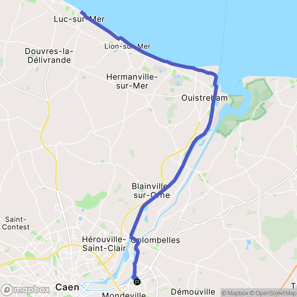 Mondeville : carte du parcours de randonnée - France