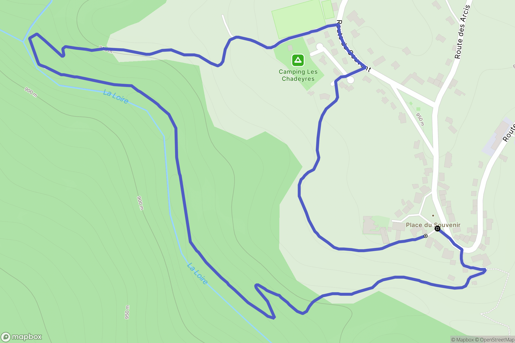 Issarlès : carte du parcours de randonnée - France