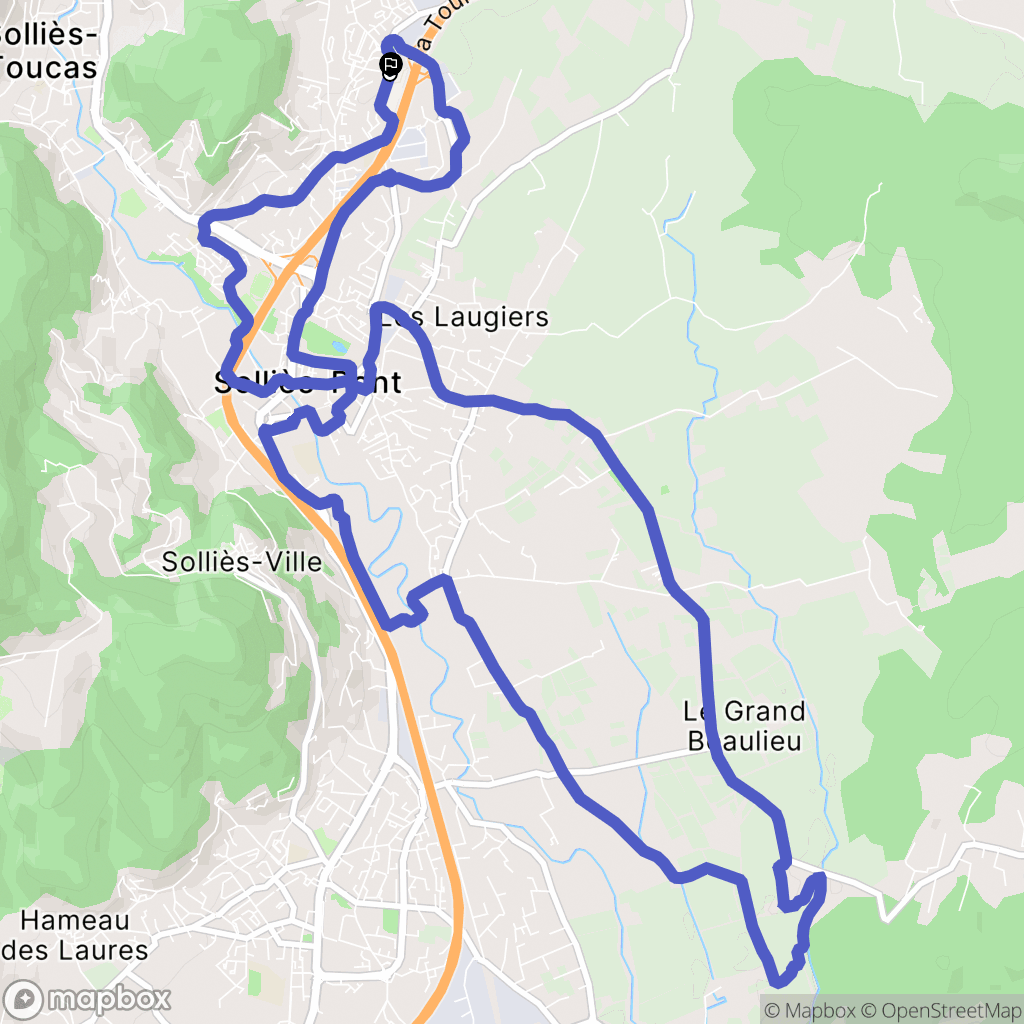 Solliès-Pont : carte du parcours de randonnée - France