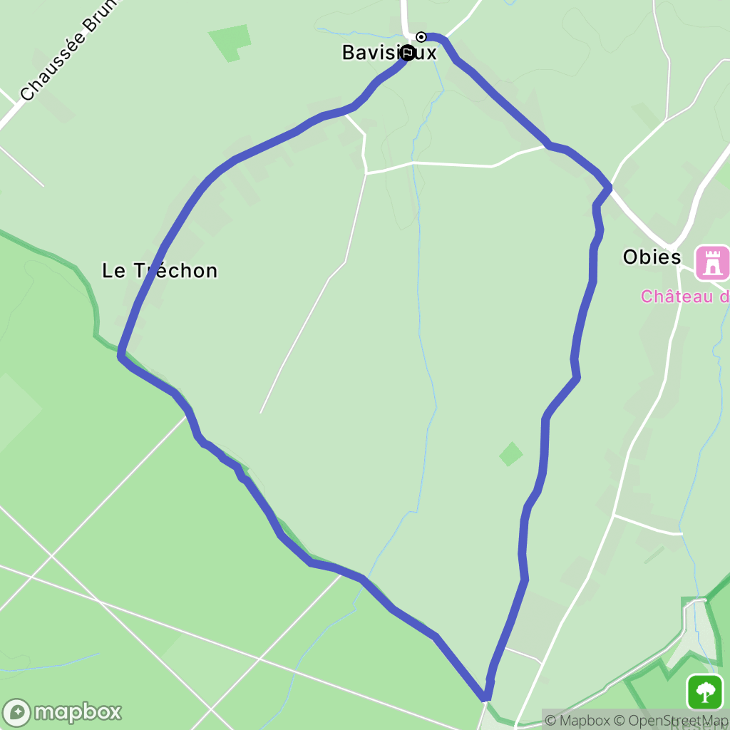 Obies : carte du parcours de randonnée - France