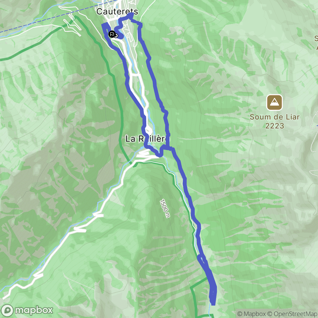 Cauterets : carte du parcours de randonnée - France