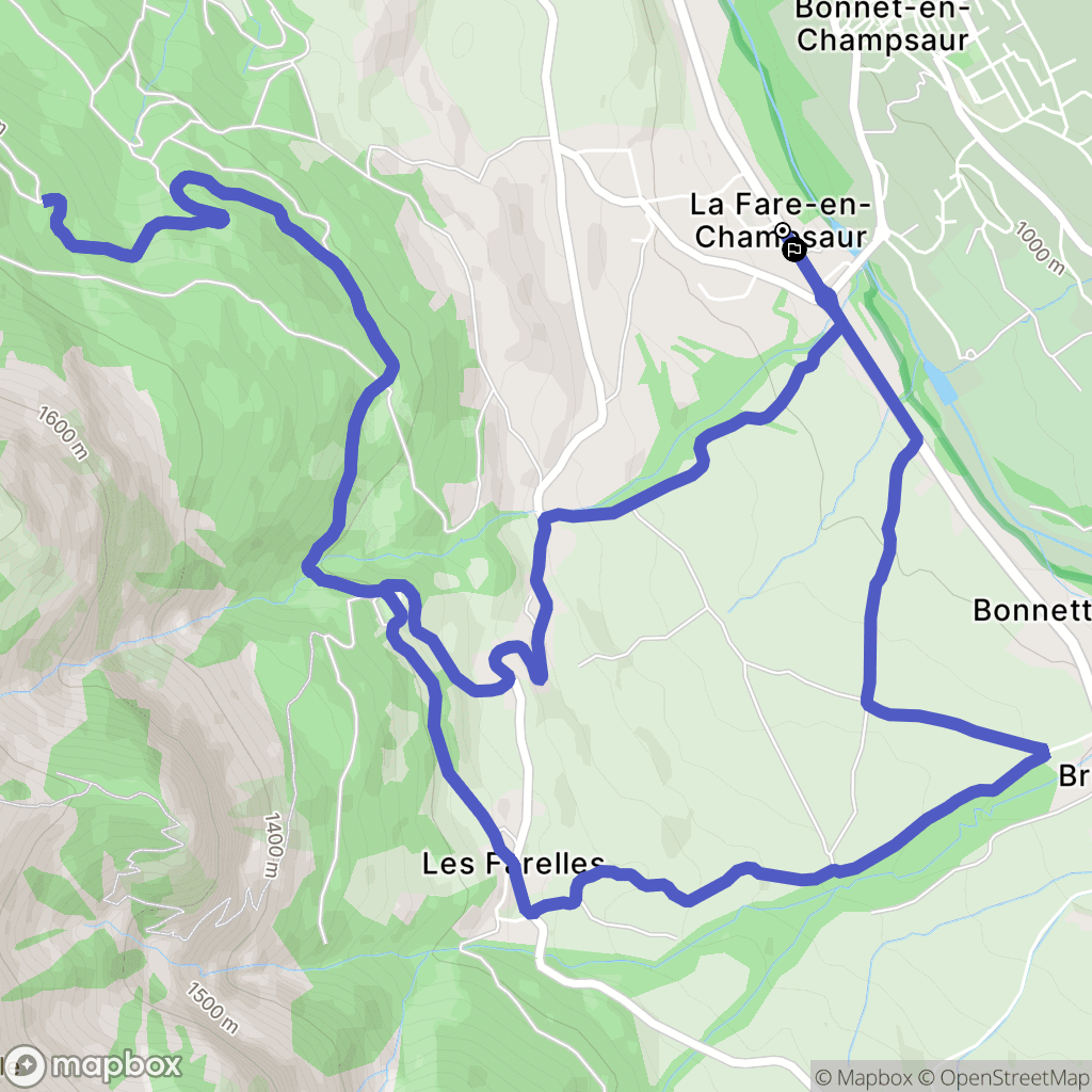 La Fare-en-Champsaur : carte du parcours de randonnée - France