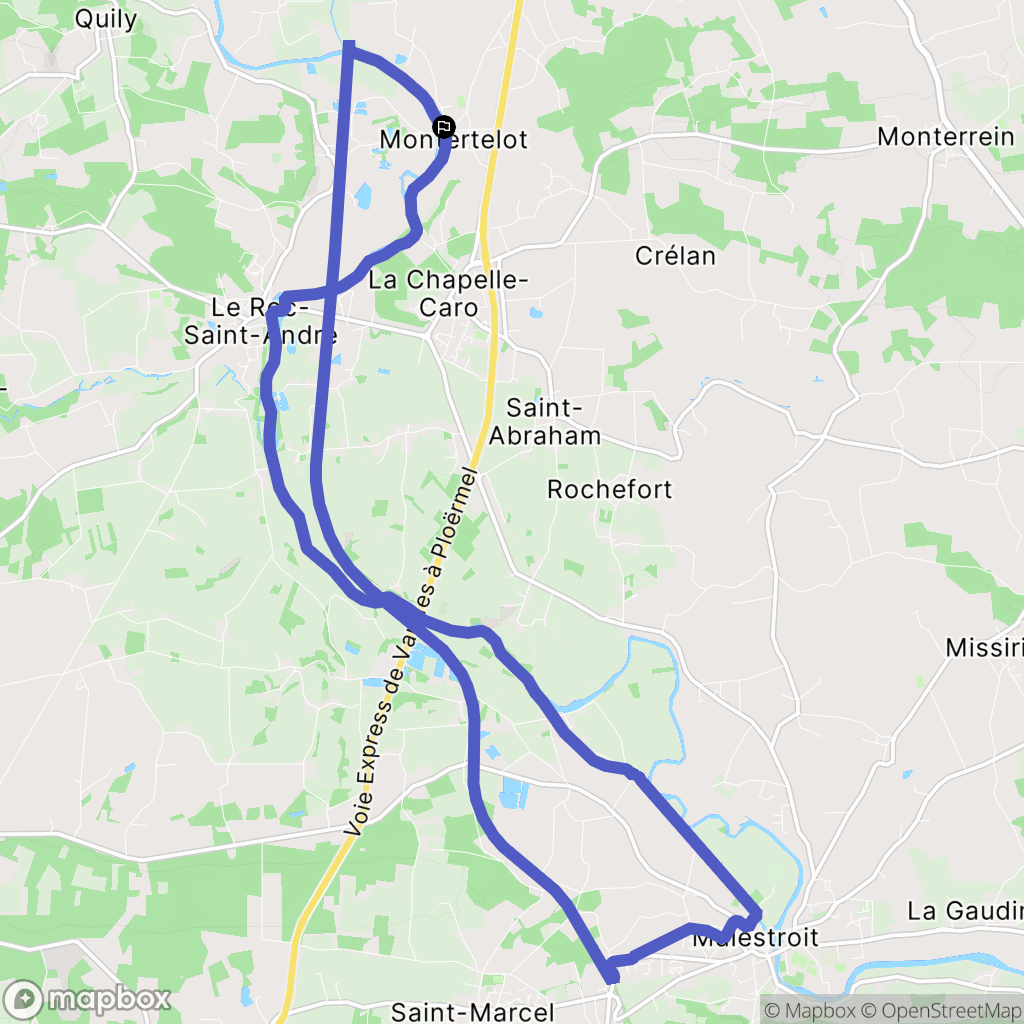 Montertelot : carte du parcours de randonnée - France