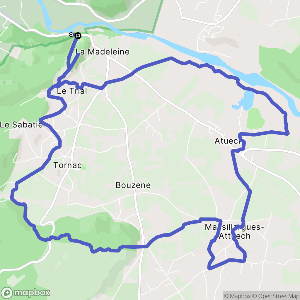 Anduze : carte du parcours de randonnée - France
