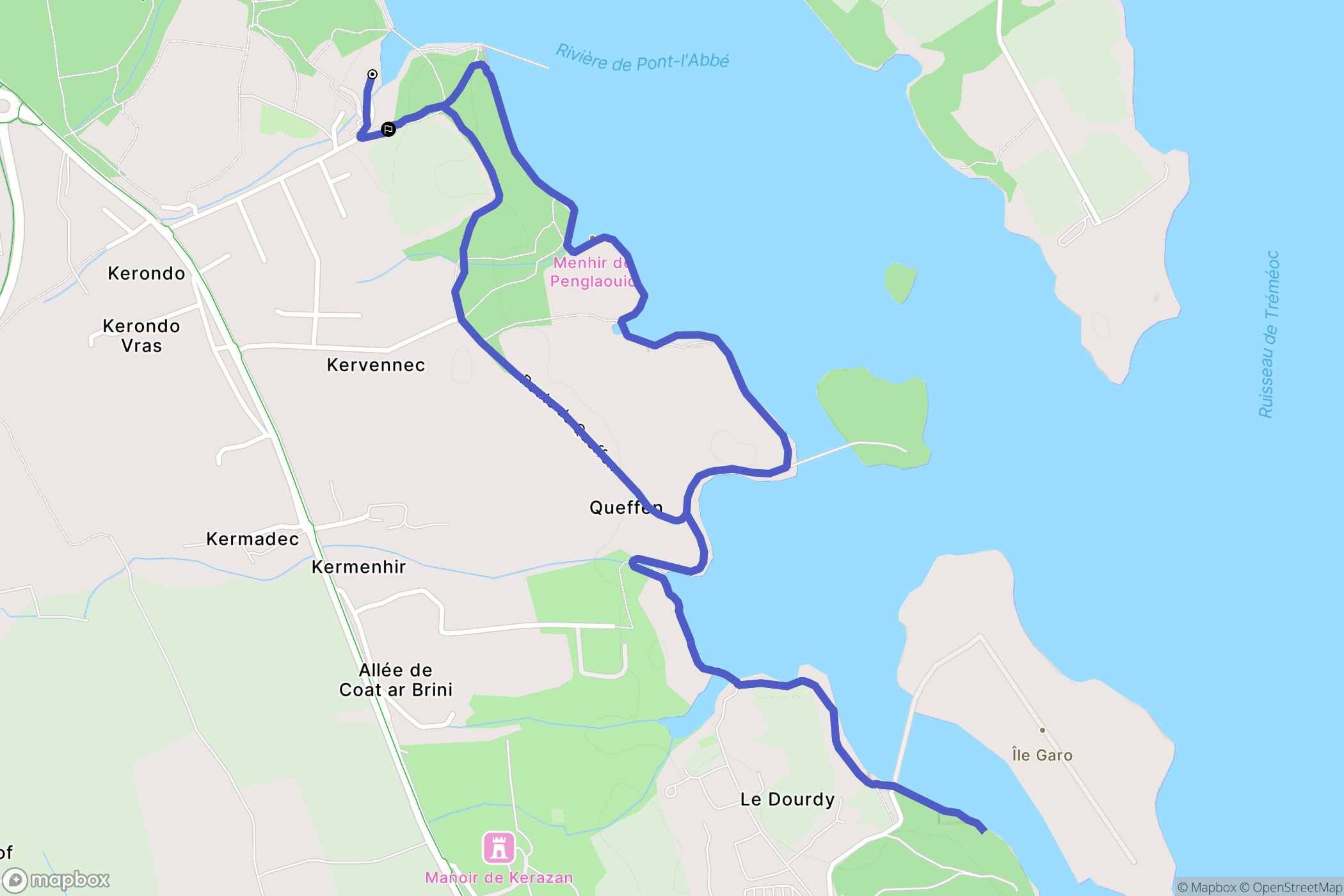 Pont-l'Abbé : carte du parcours de randonnée - France