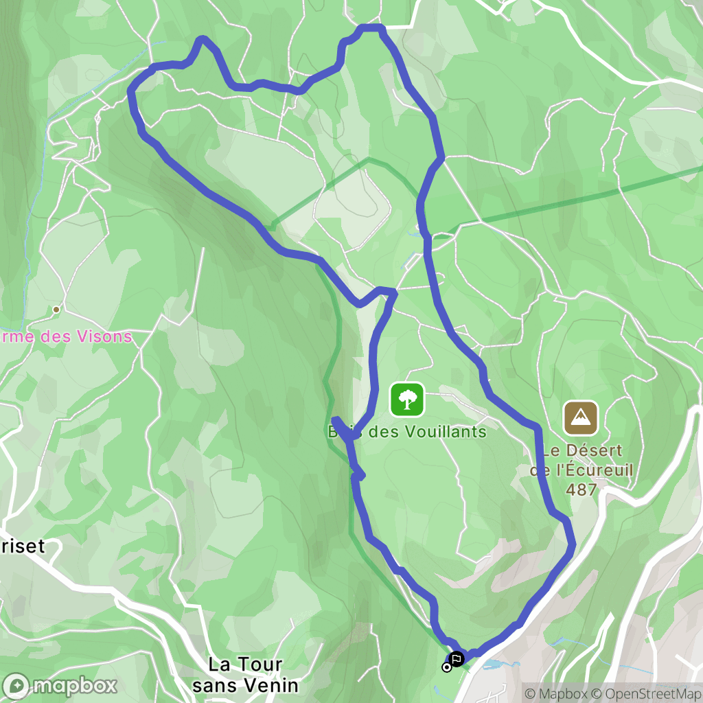Seyssinet-Pariset : carte du parcours de randonnée - France
