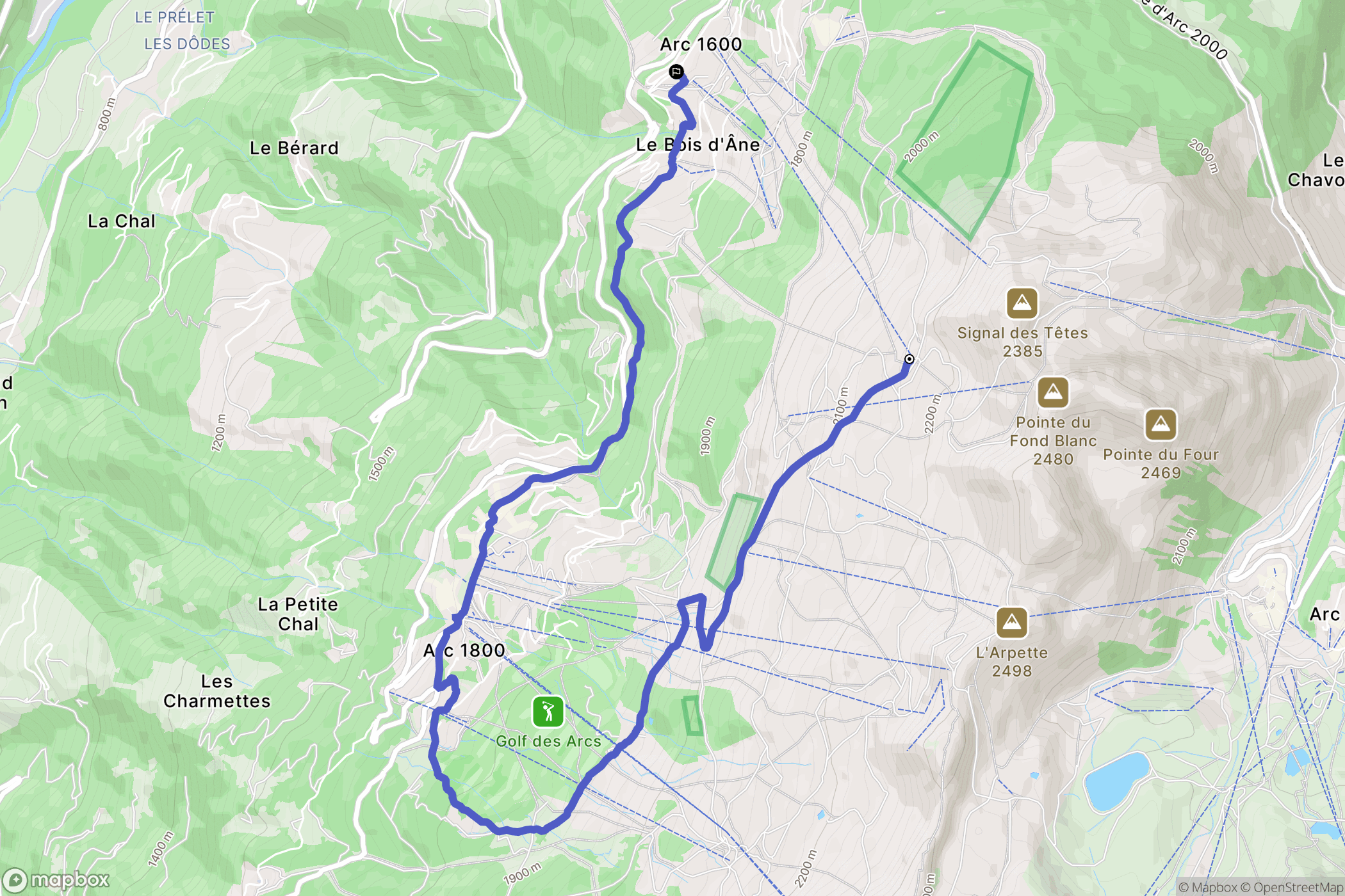 Bourg-Saint-Maurice : carte du parcours de randonnée - France