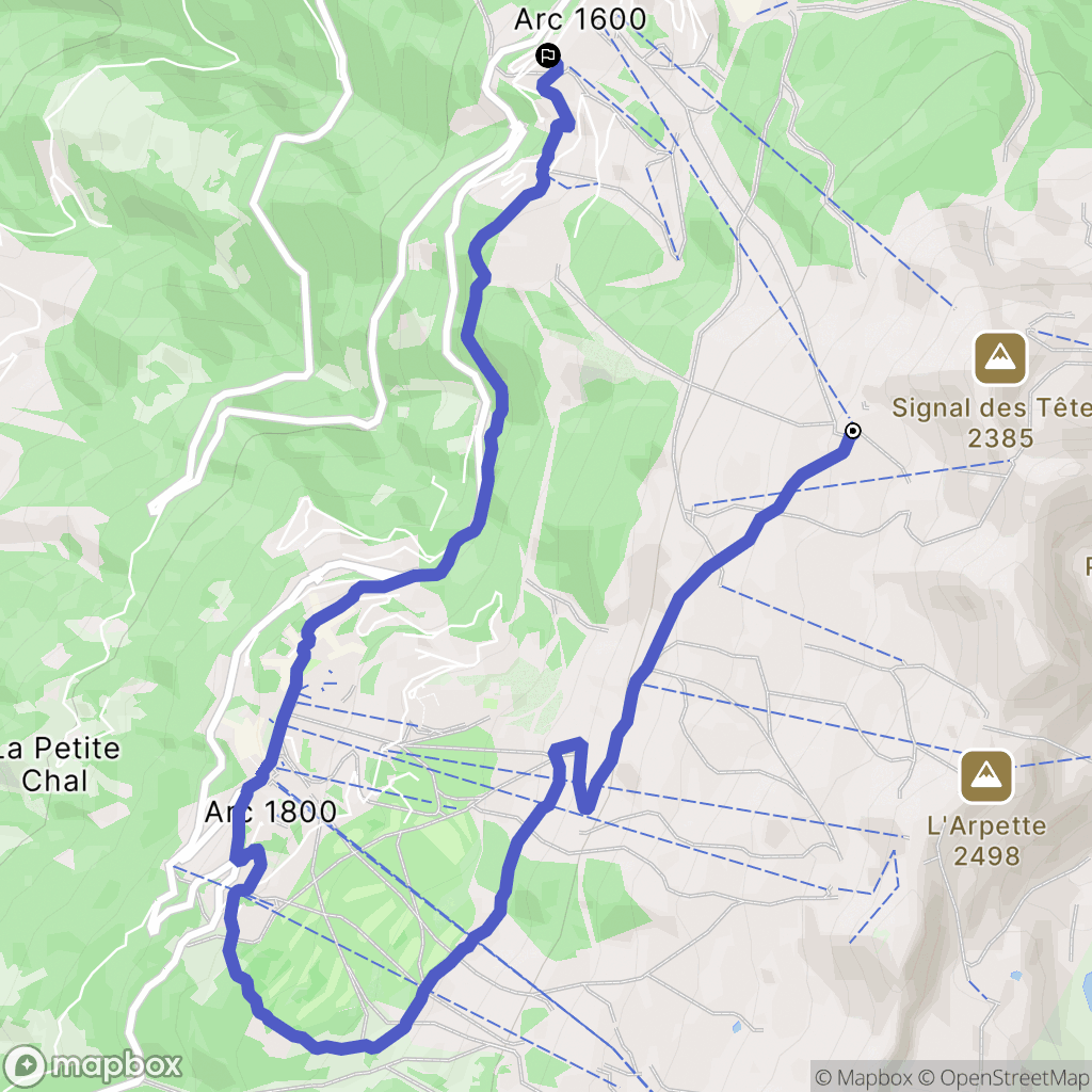 Bourg-Saint-Maurice : carte du parcours de randonnée - France
