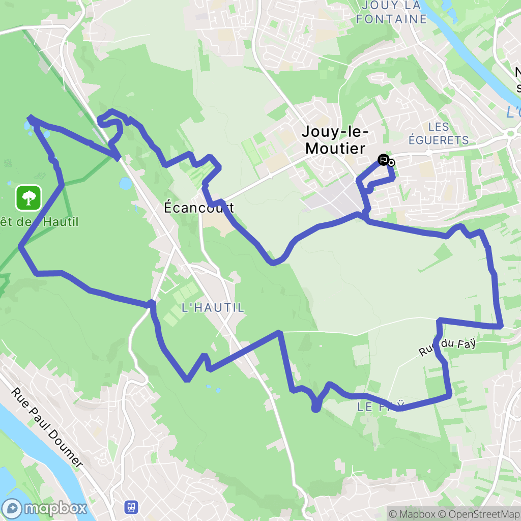 Jouy-le-Moutier : carte du parcours de randonnée - France
