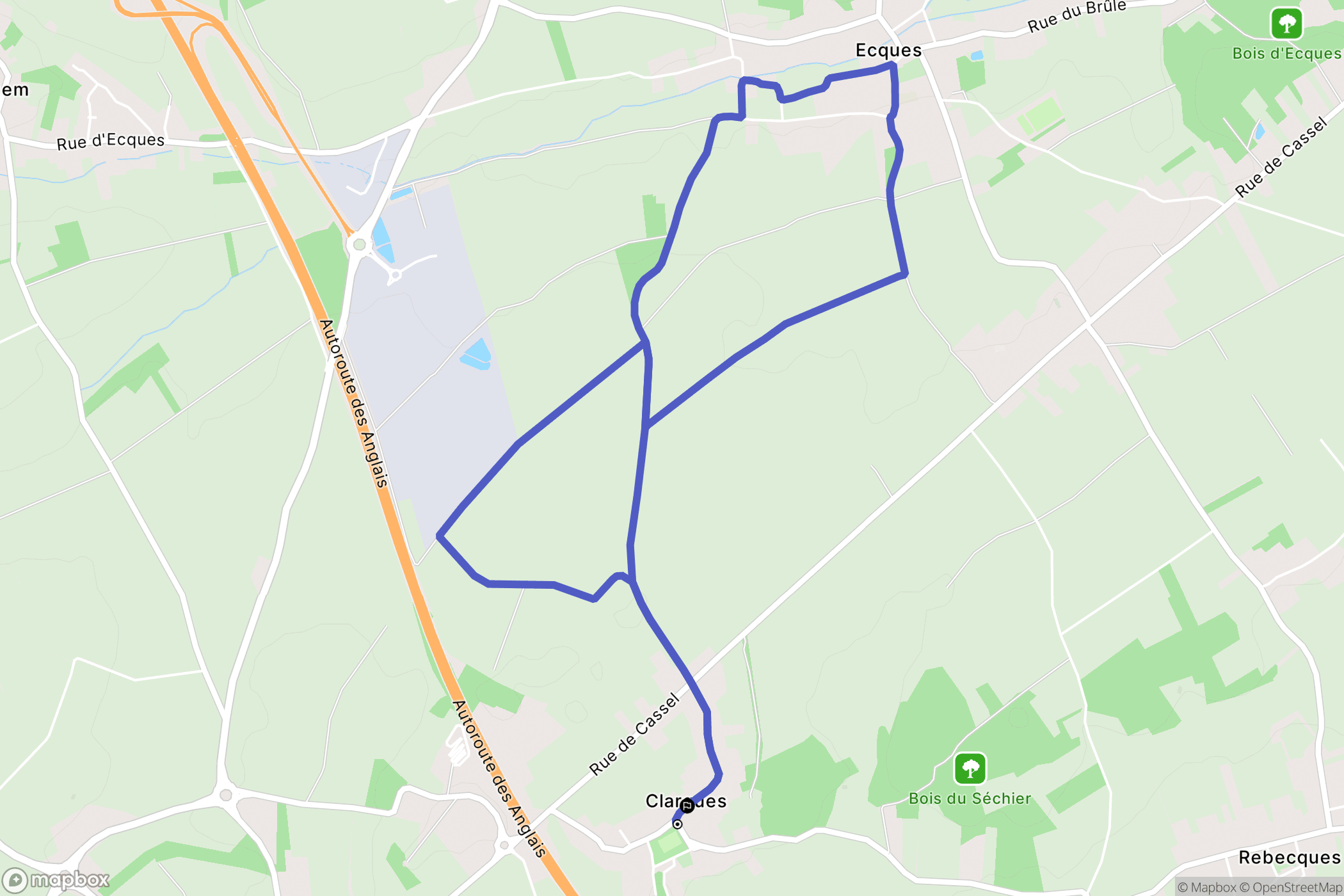 Saint-Augustin : carte du parcours de randonnée - France