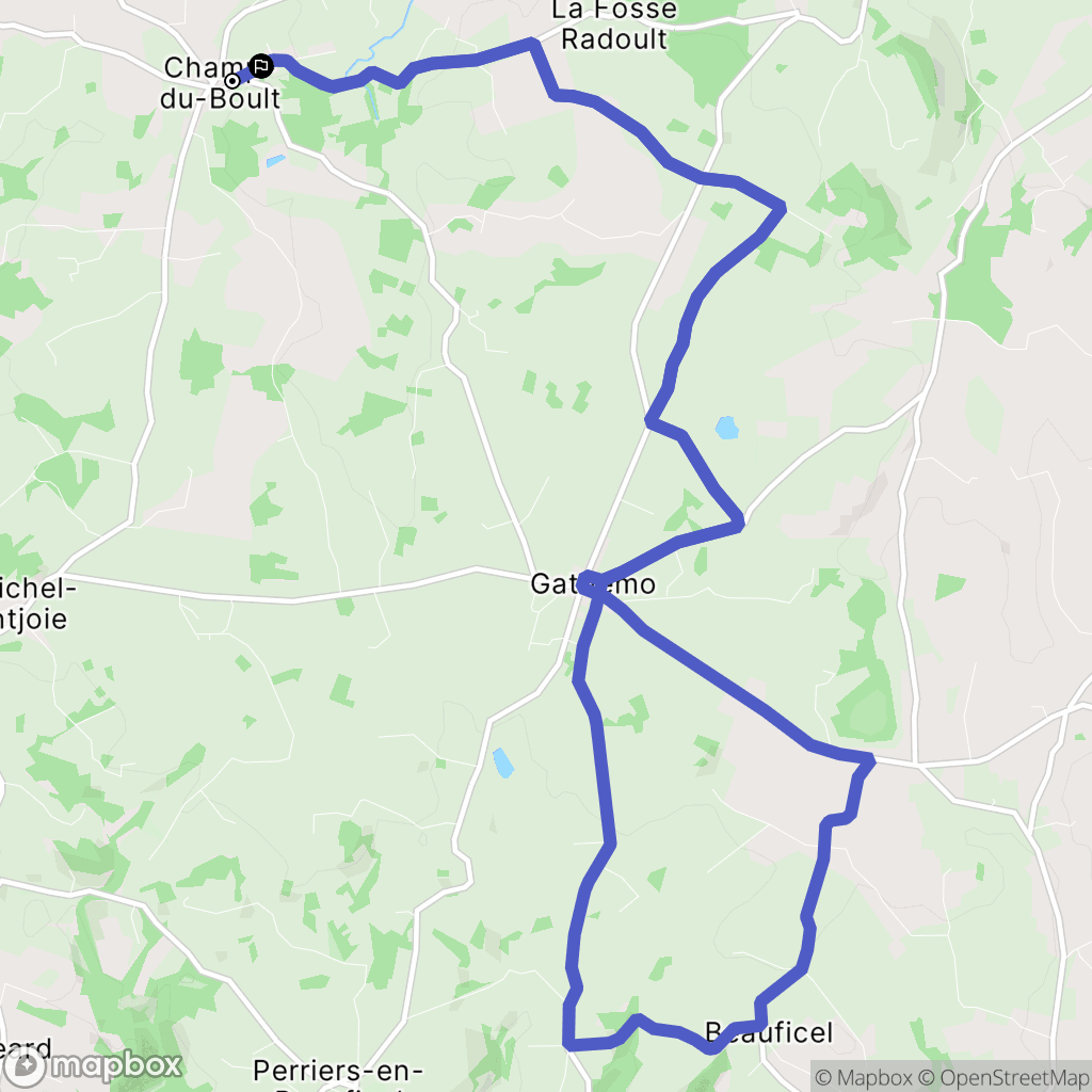 Noues de Sienne : carte du parcours de randonnée - France