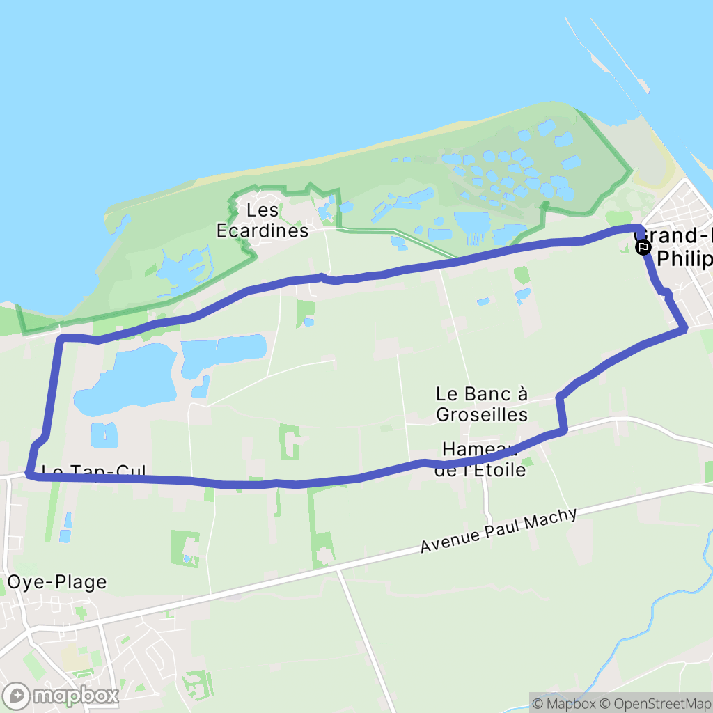 Grand-Fort-Philippe : carte du parcours de randonnée - France