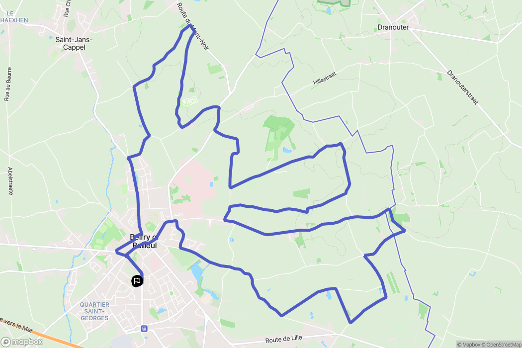 Bailleul : carte du parcours de randonnée - France