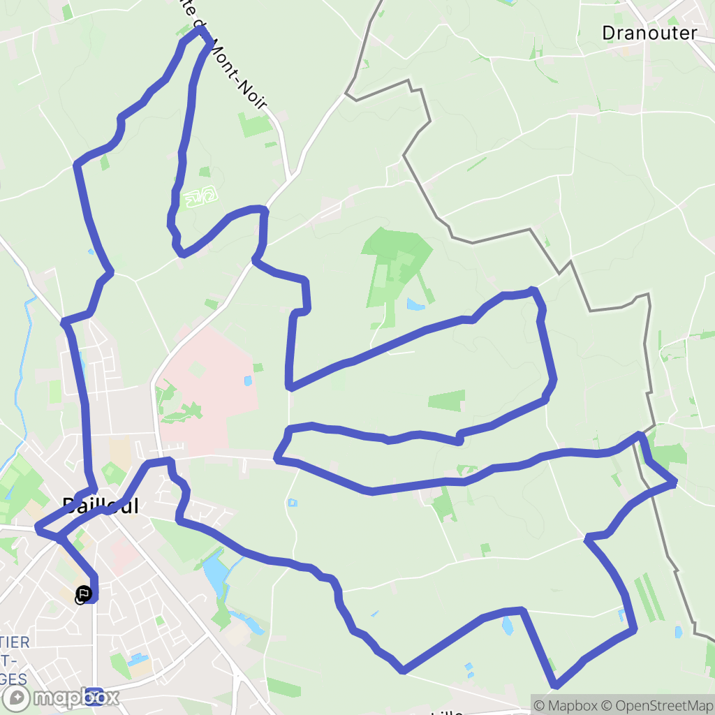 Bailleul : carte du parcours de randonnée - France