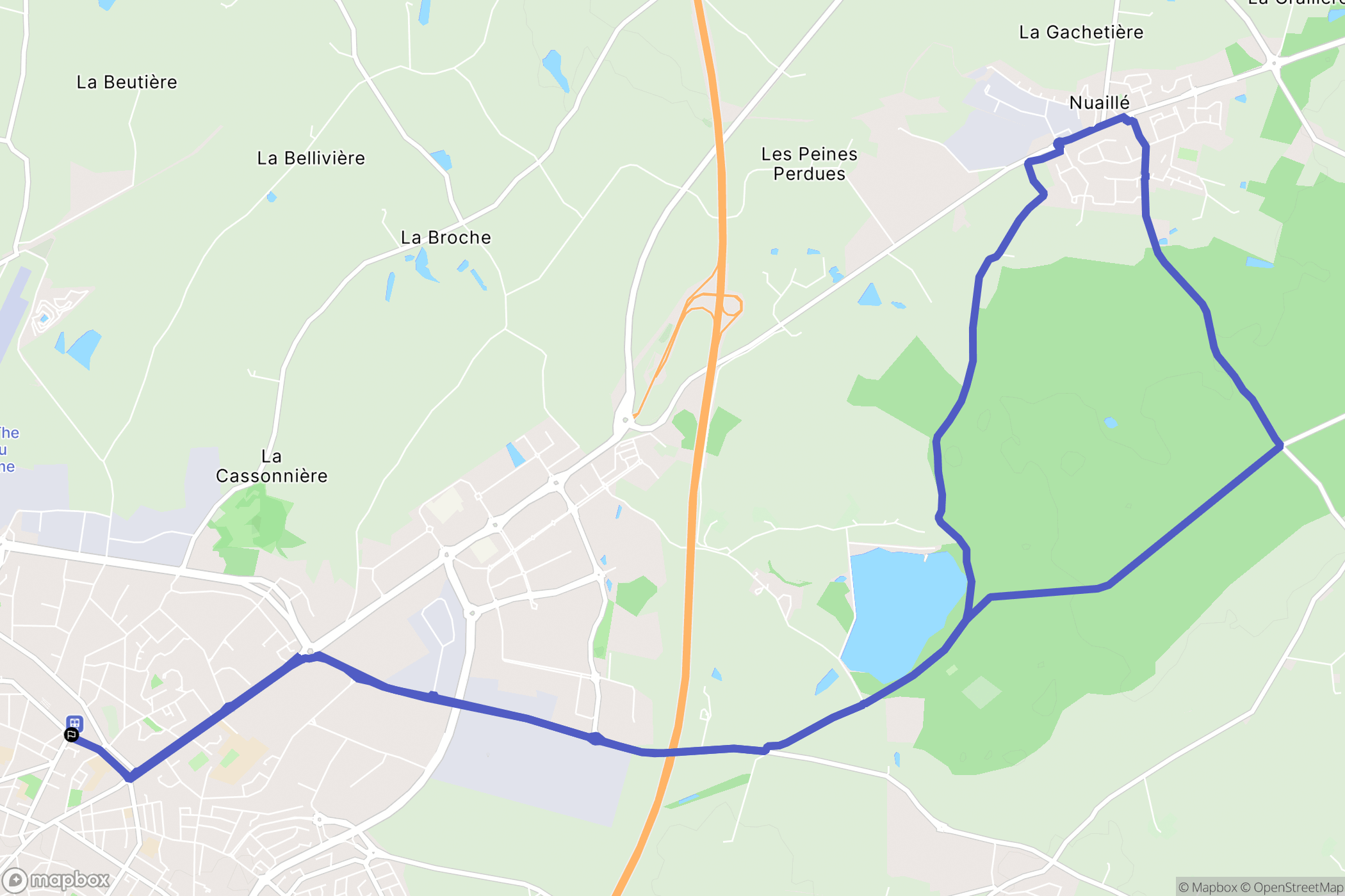 Cholet : carte du parcours de randonnée - France