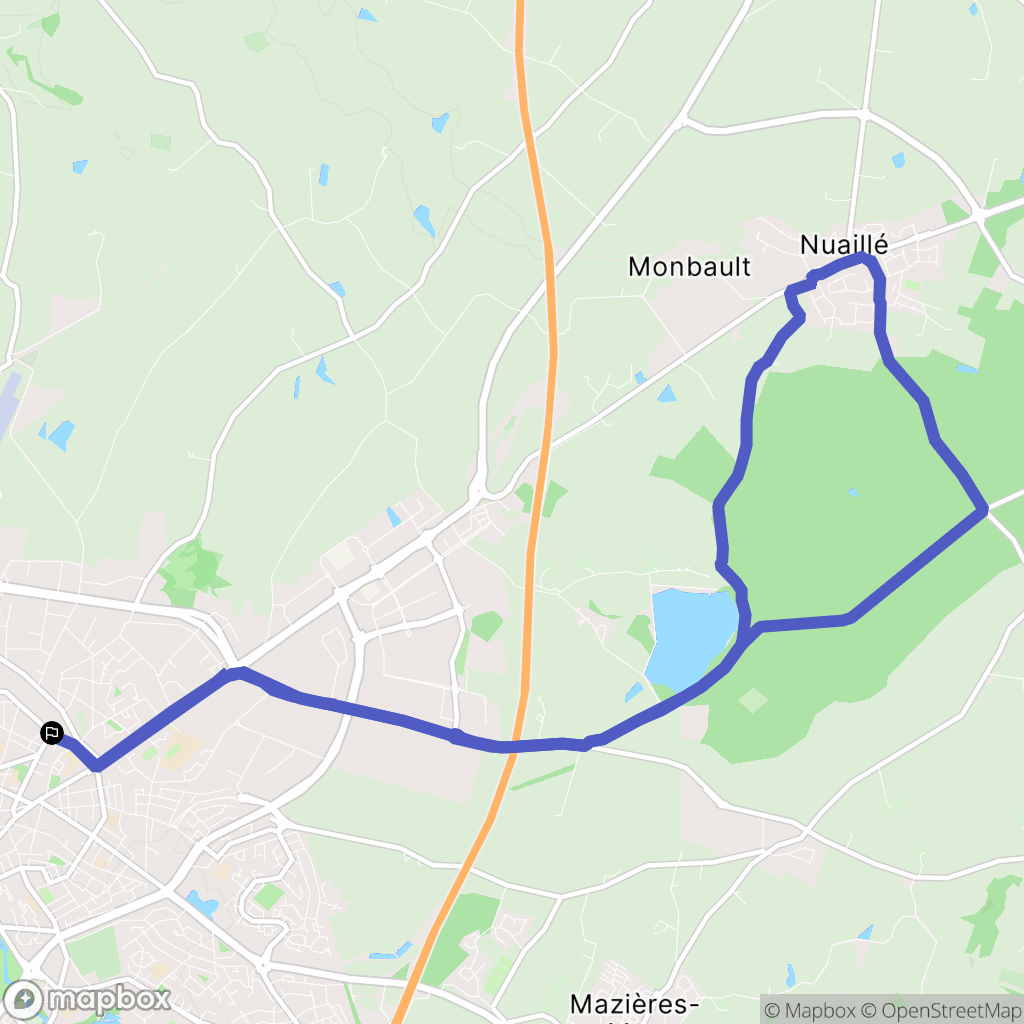 Cholet : carte du parcours de randonnée - France