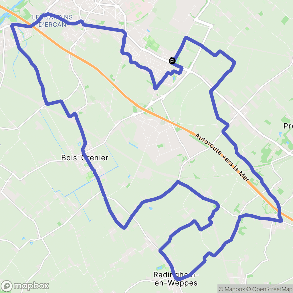 La Chapelle-d'Armentières : carte du parcours de randonnée - France