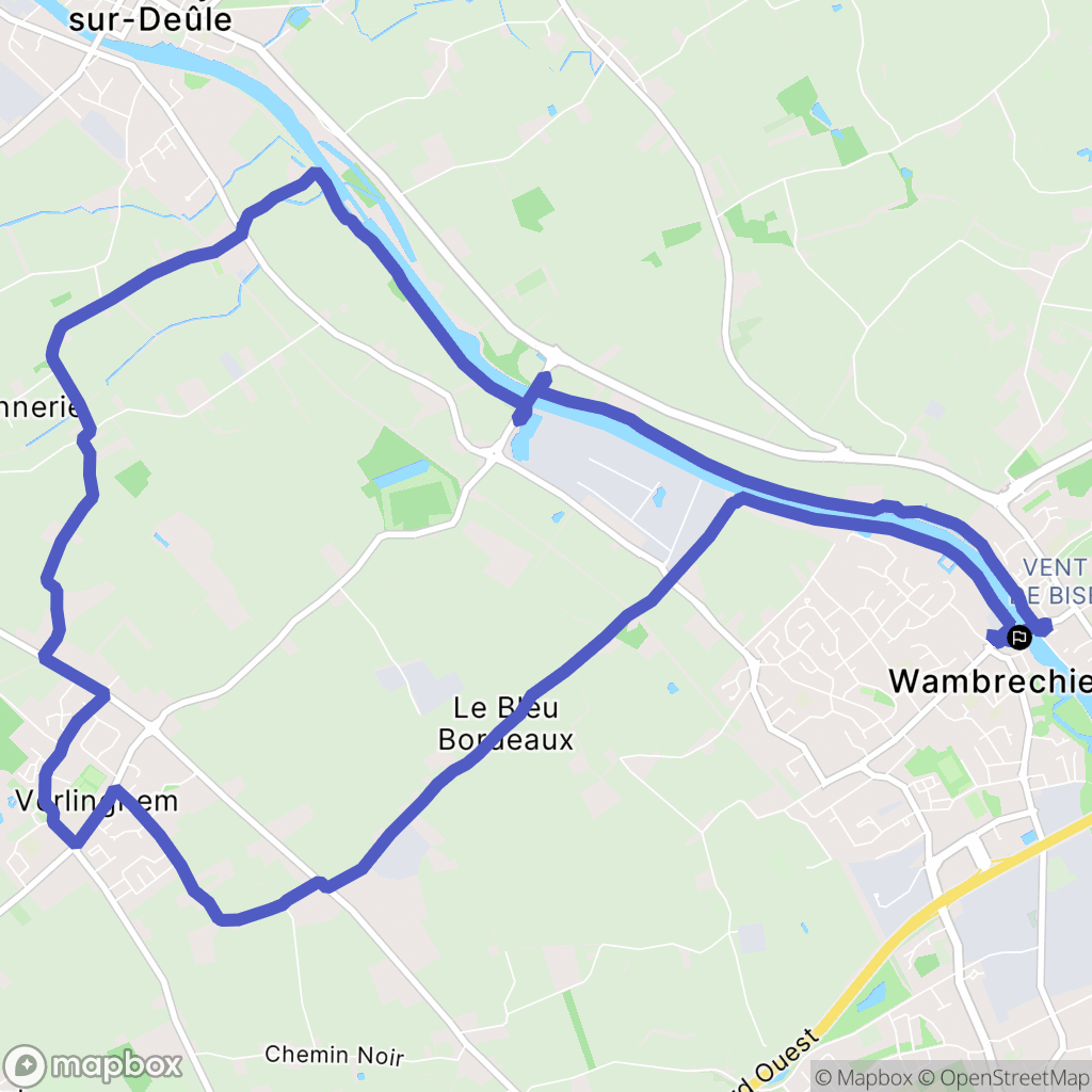 Wambrechies : carte du parcours de randonnée - France