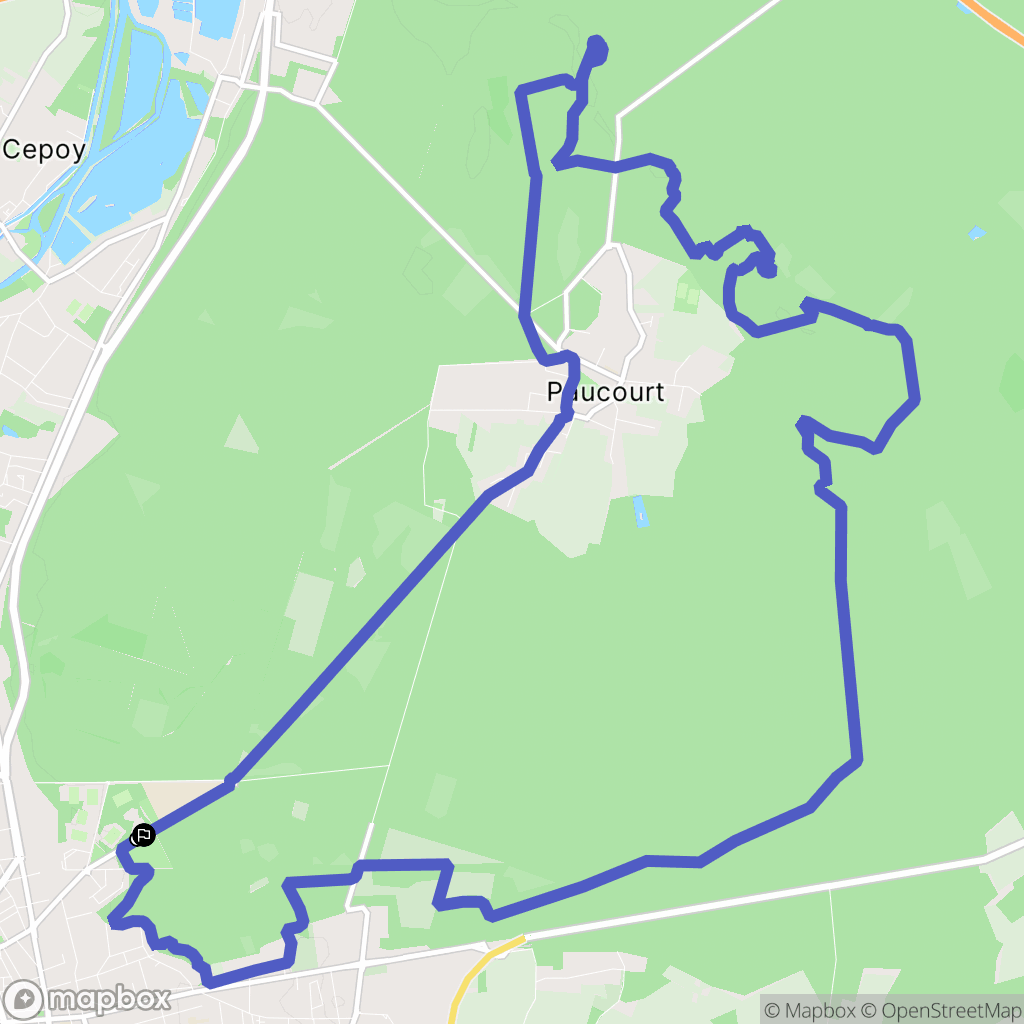 Montargis : carte du parcours de randonnée - France