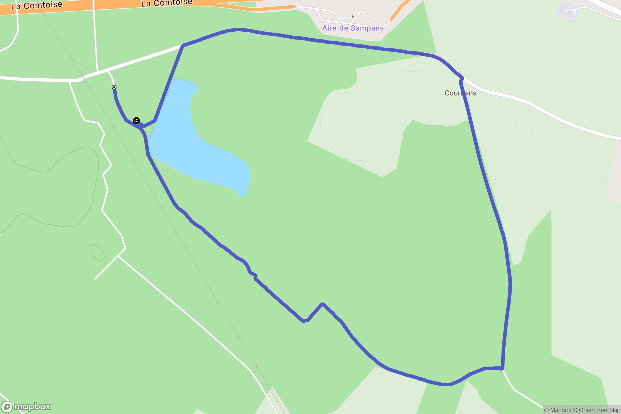 Sampans : carte du parcours de randonnée - France