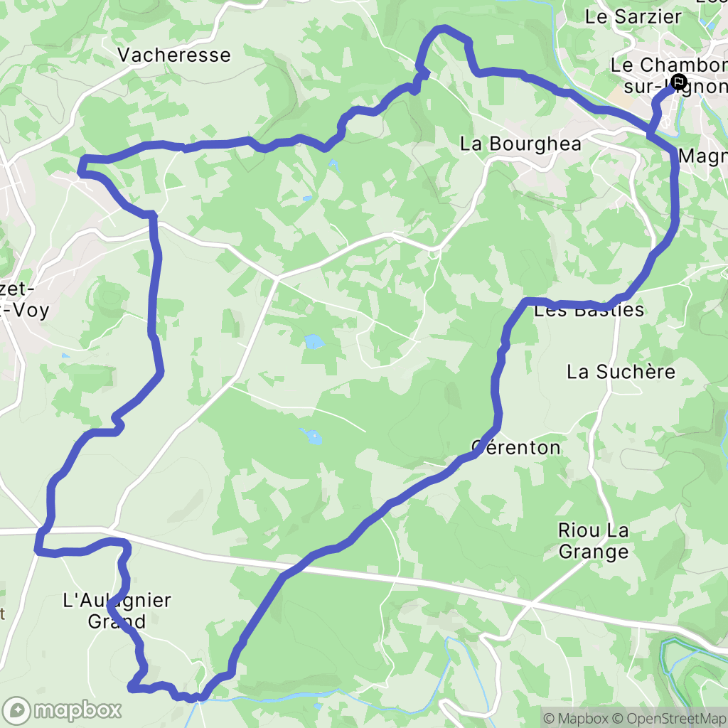 Le Chambon-sur-Lignon : carte du parcours de randonnée - France