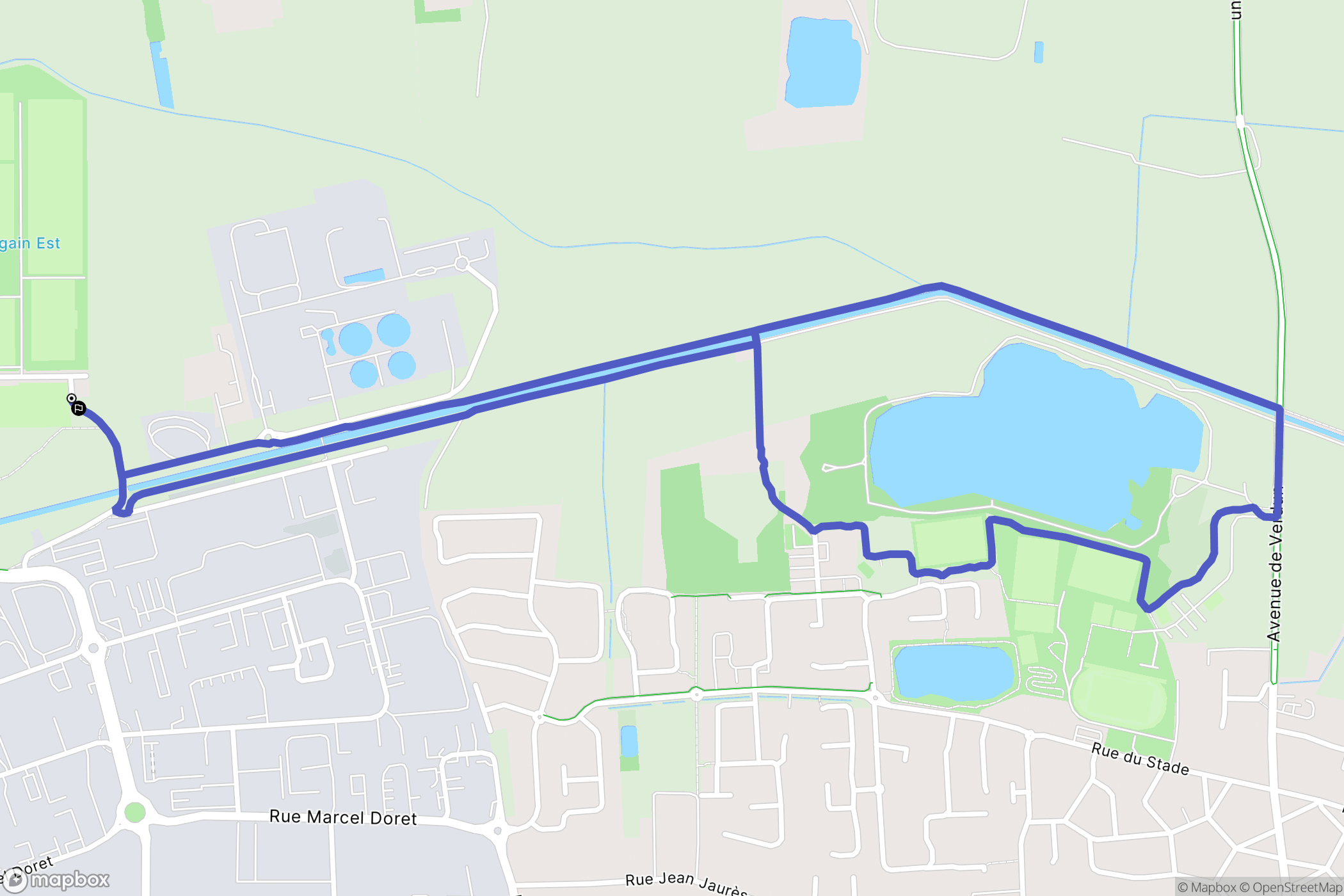 Calais : carte du parcours de randonnée - France