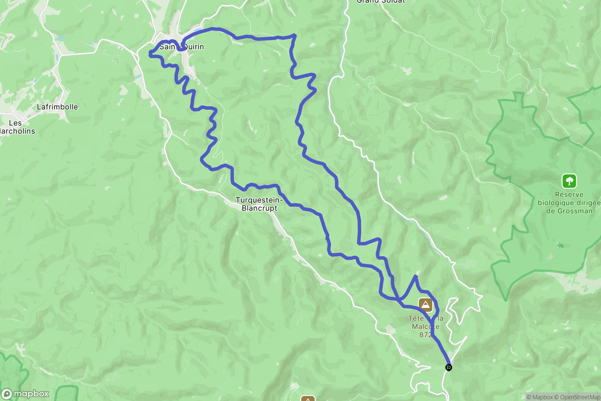 Wisches : carte du parcours de randonnée - France