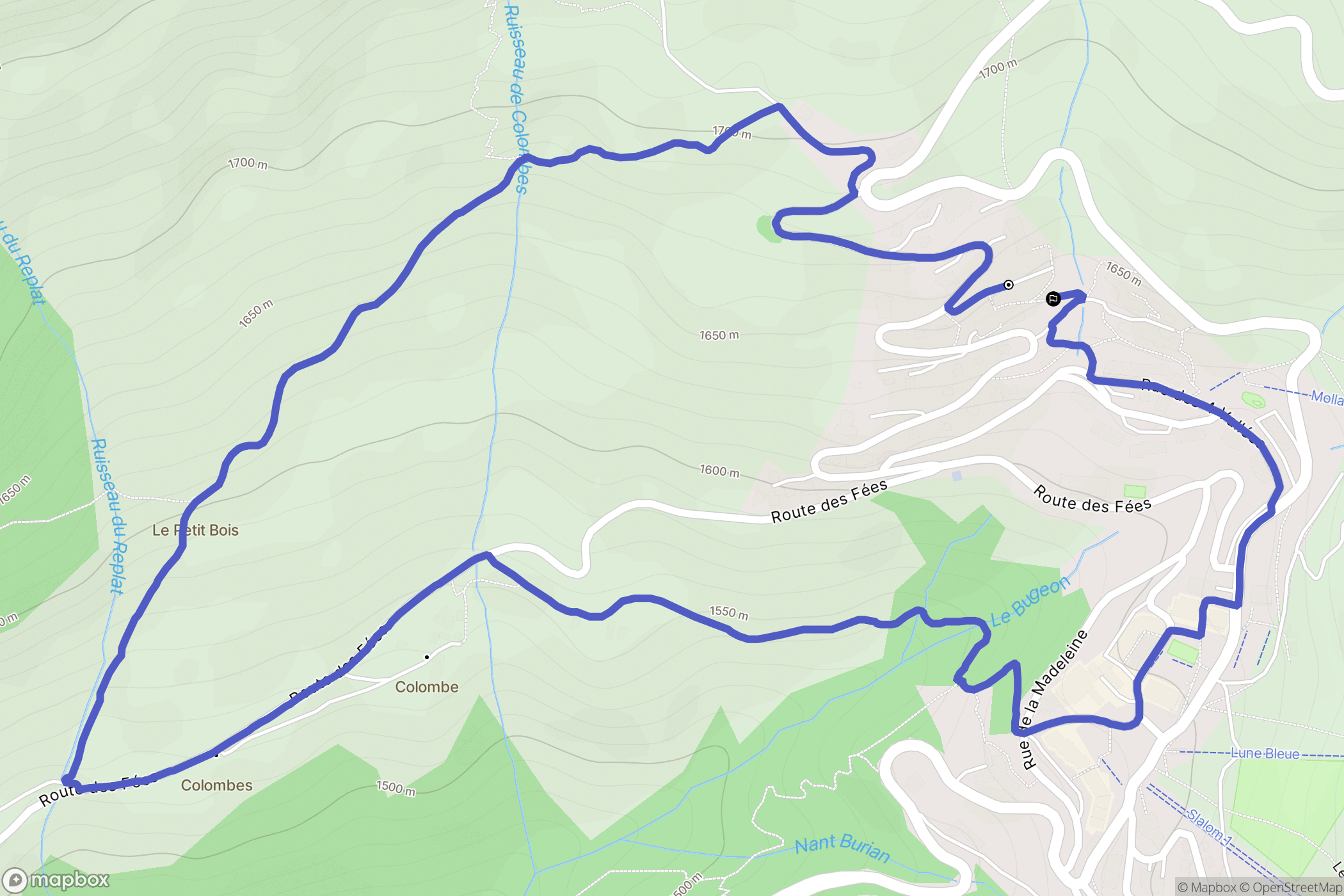 Saint-François-Longchamp : carte du parcours de randonnée - France