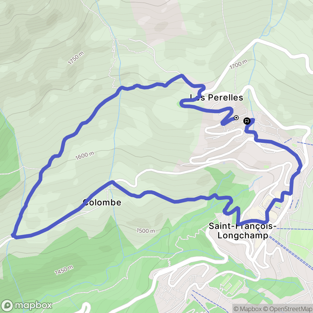 Saint-François-Longchamp : carte du parcours de randonnée - France