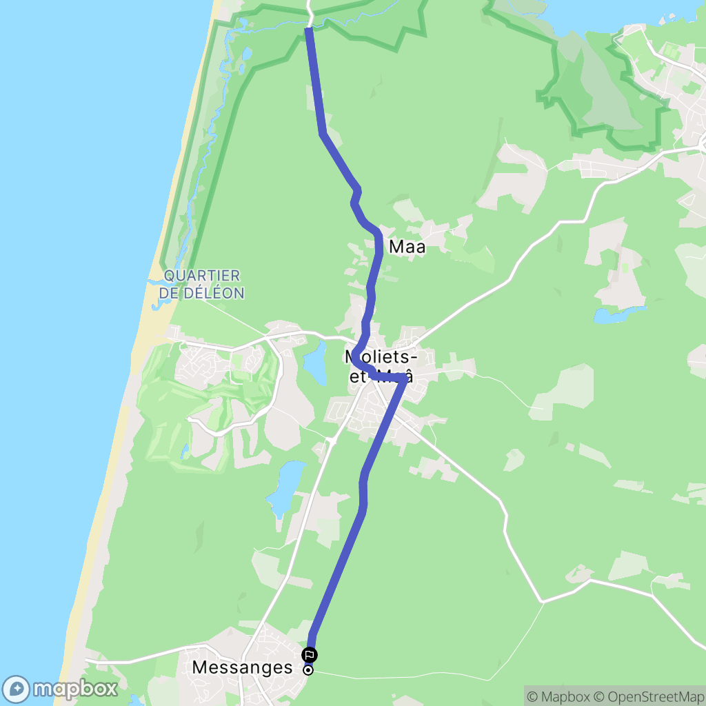 Messanges : carte du parcours de randonnée - France