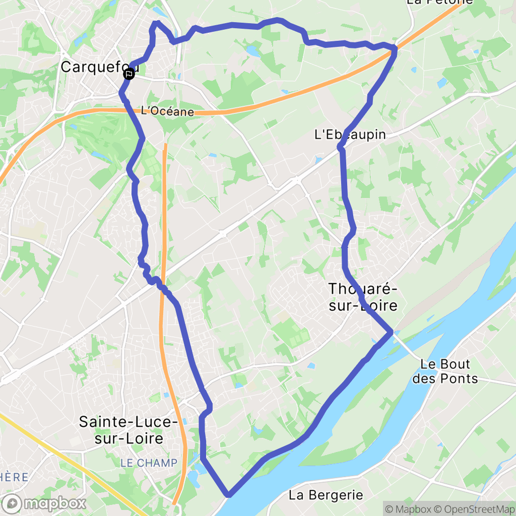 Carquefou : carte du parcours de randonnée - France