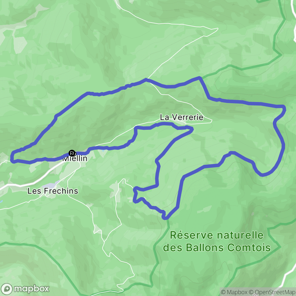 Servance-Miellin : carte du parcours de randonnée - France