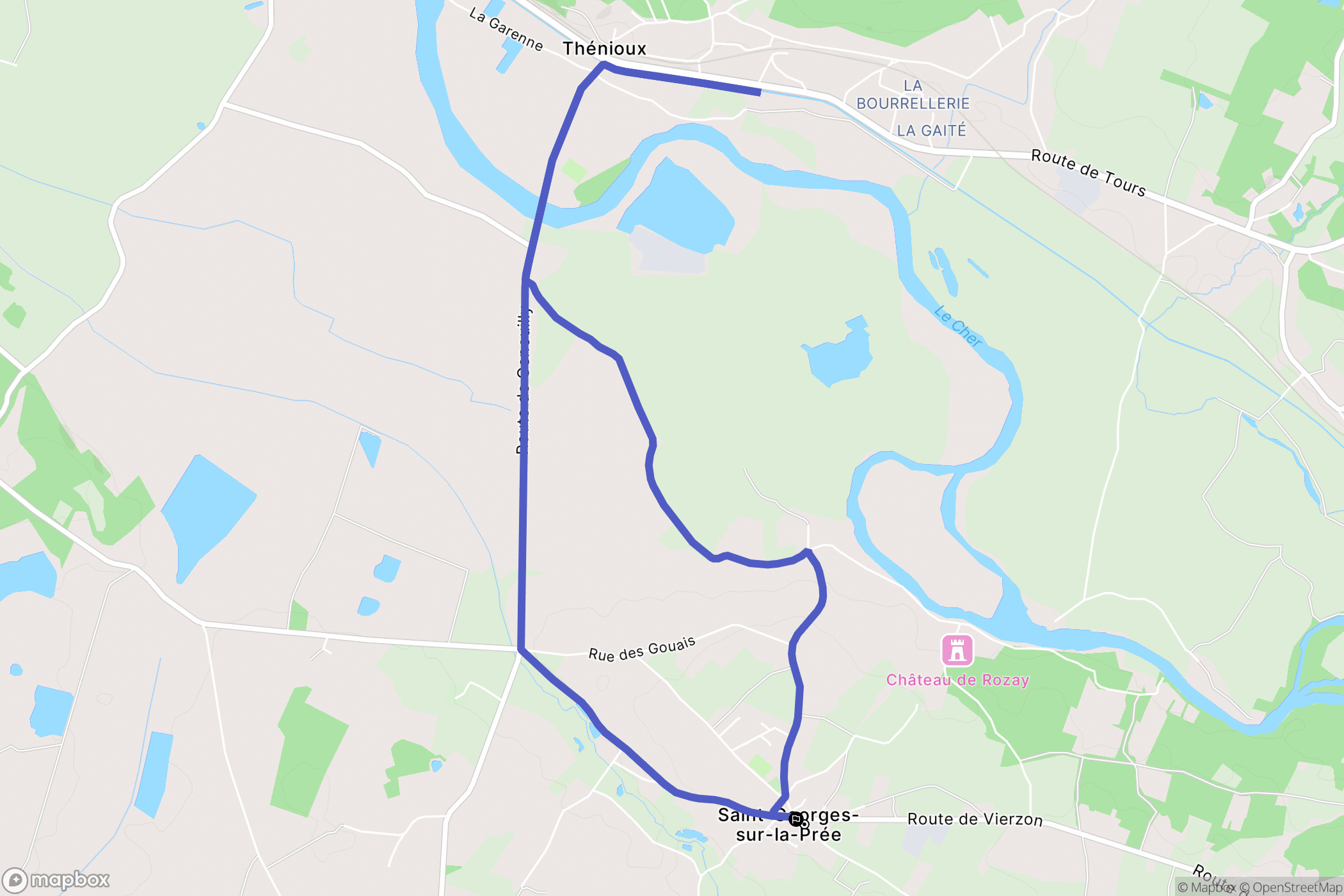 Saint-Georges-sur-la-Prée : carte du parcours de randonnée - France