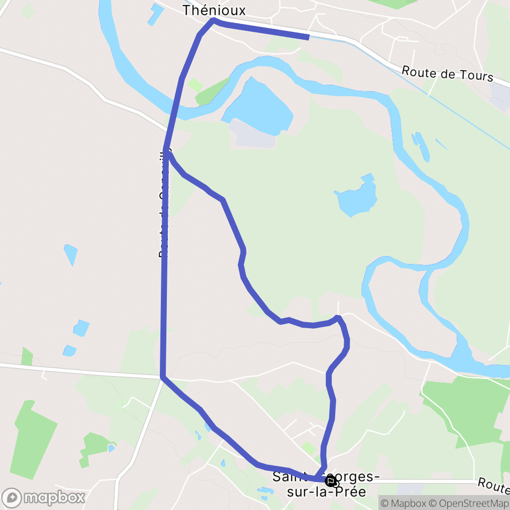Saint-Georges-sur-la-Prée : carte du parcours de randonnée - France