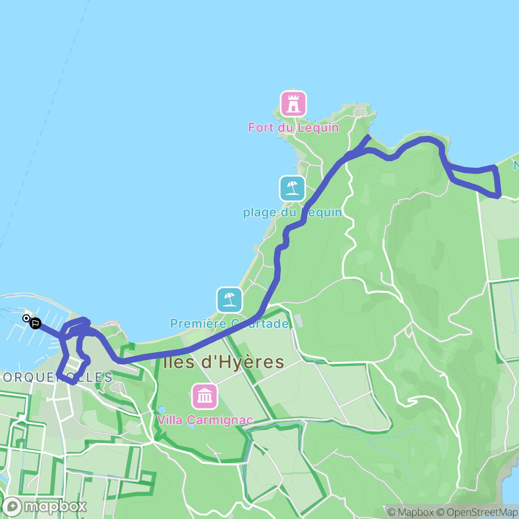 Hyères : carte du parcours de randonnée - France