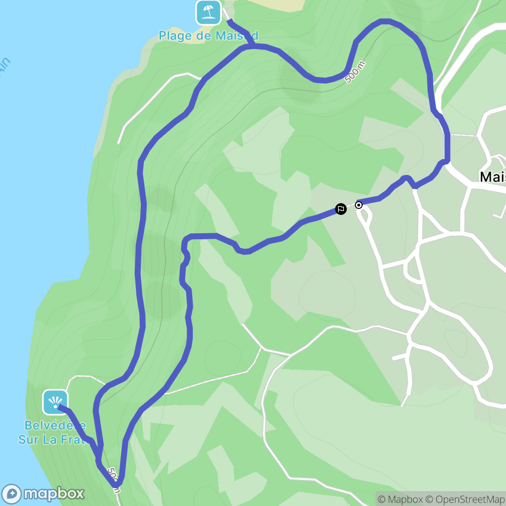 Maisod : carte du parcours de randonnée - France