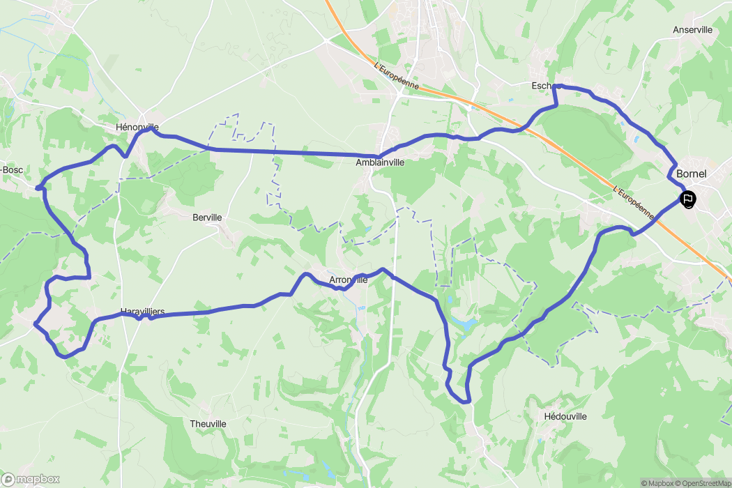 Bornel : carte du parcours de randonnée - France