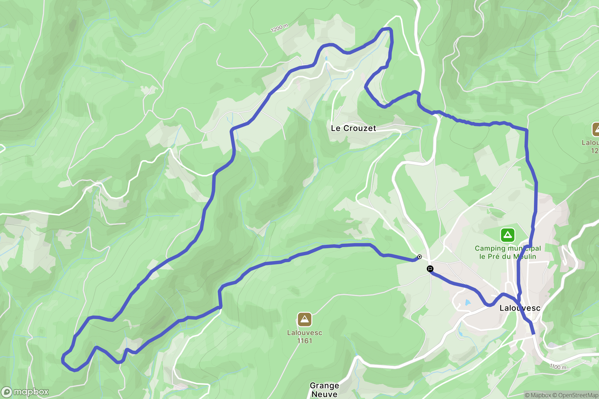 Lalouvesc : carte du parcours de randonnée - France