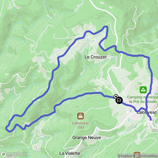 Lalouvesc : carte du parcours de randonnée - France