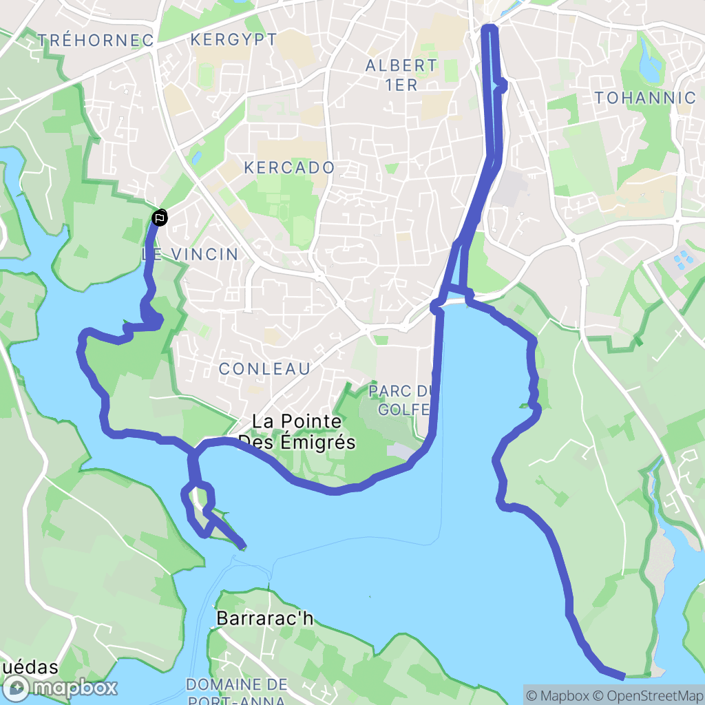 Vannes : carte du parcours de randonnée - France