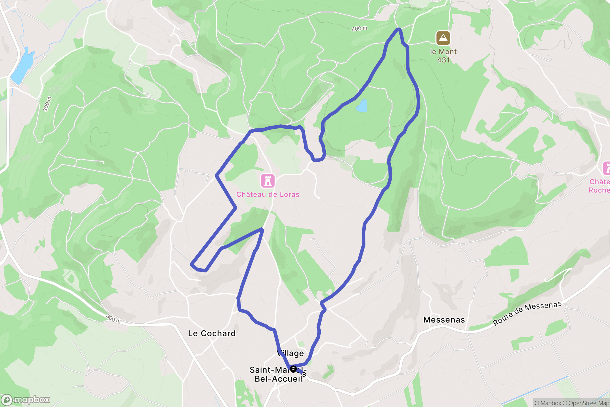 Saint-Marcel-Bel-Accueil : carte du parcours de randonnée - France