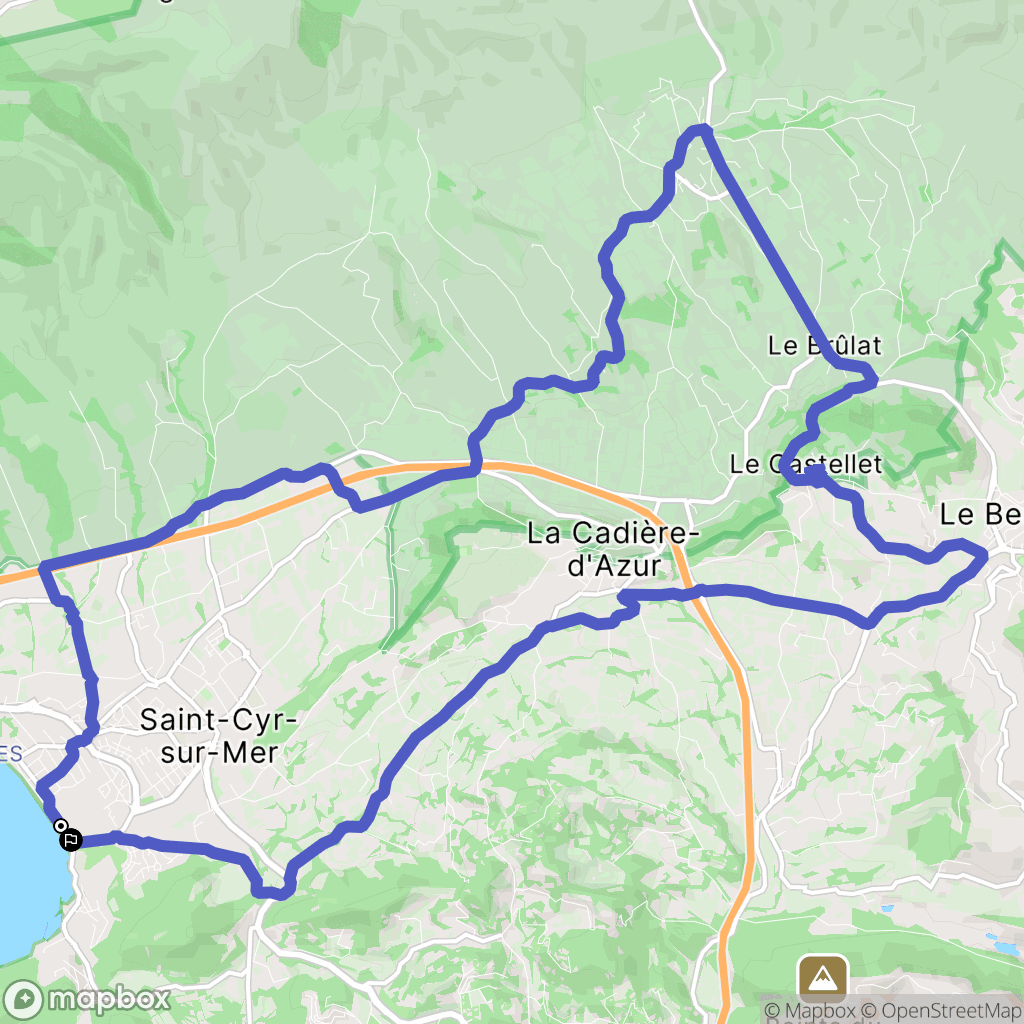Saint-Cyr-sur-Mer : carte du parcours de randonnée - France