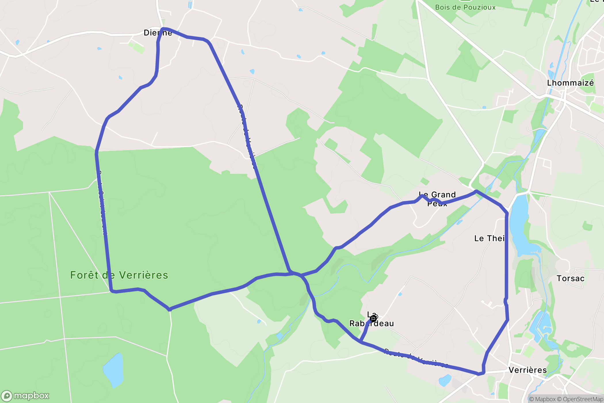 Verrières : carte du parcours de randonnée - France