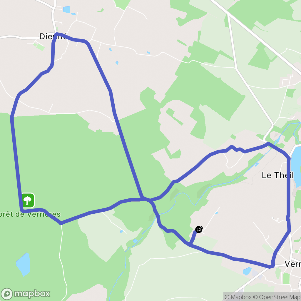 Verrières : carte du parcours de randonnée - France
