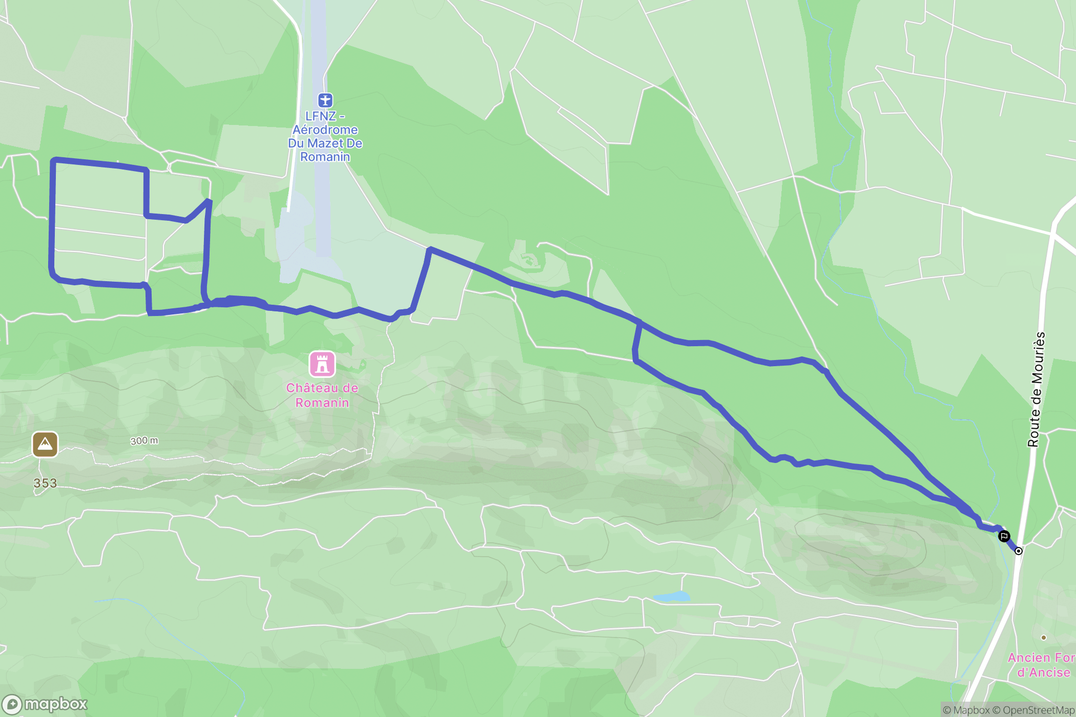 Eygalières : carte du parcours de randonnée - France