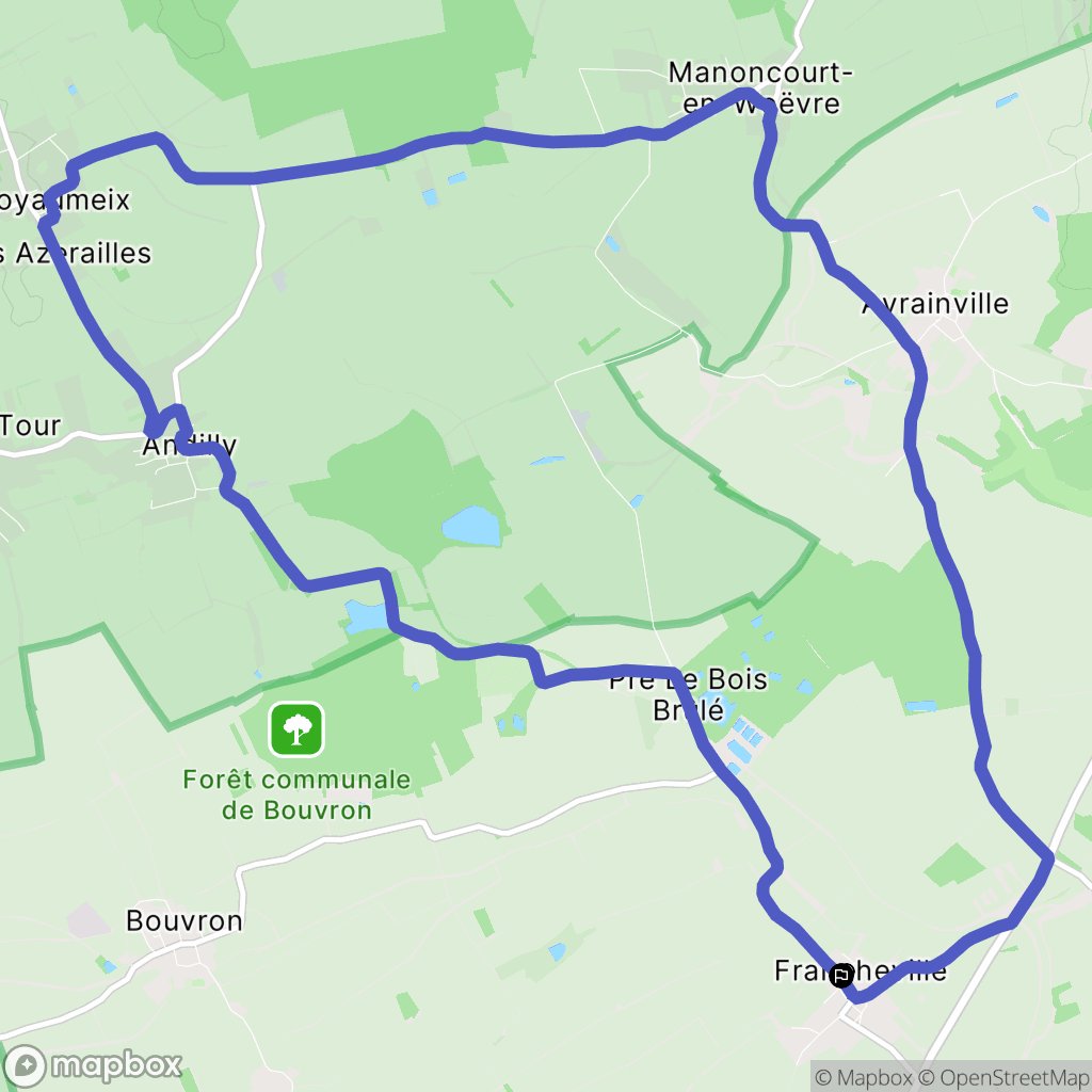 Francheville : carte du parcours de randonnée - France